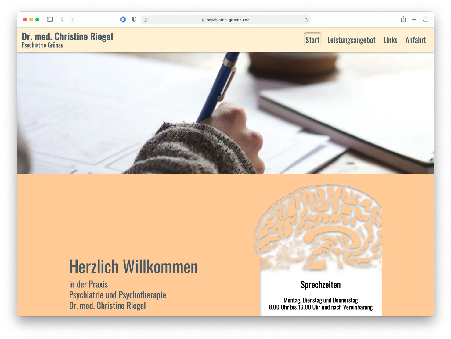 Foto der Website
